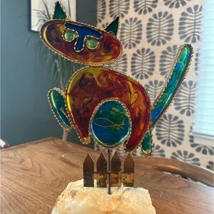 MCM Curtis Jere sculpture in brass and resin